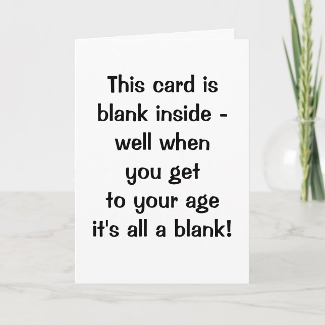 Funny Age Blank Happy Birthday Card Kort (Framsida)