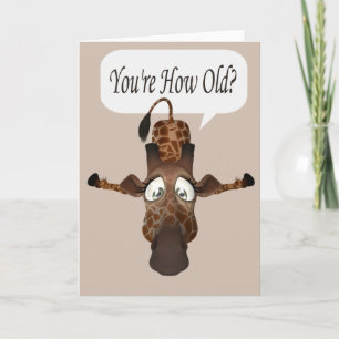 Funny Age Giraffe Birthday Kort