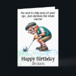 *~* Funny Age Senior AP94 Golfer Birthday Card Tack Kort<br><div class="desc">(Sökkod AP914för att hitta liknande objekt ) Överför enkelt till andra Zazzle-produkter. Anna Rosa Senior Grandpa Old Man golfer Fånig Lung Superskoj QUOTE... Du behöver inte chip bort vid din ålder... ta hela vägen! Funny Golf Birthday Card - PERSONALIZE CUSTOMIZE Full . NAMN , SENTIMENT , inuti MEDDELANDE och SIGNATIRE...</div>