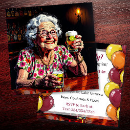 Funny Aging Humor Saloon Birthday Party Inbjudningar