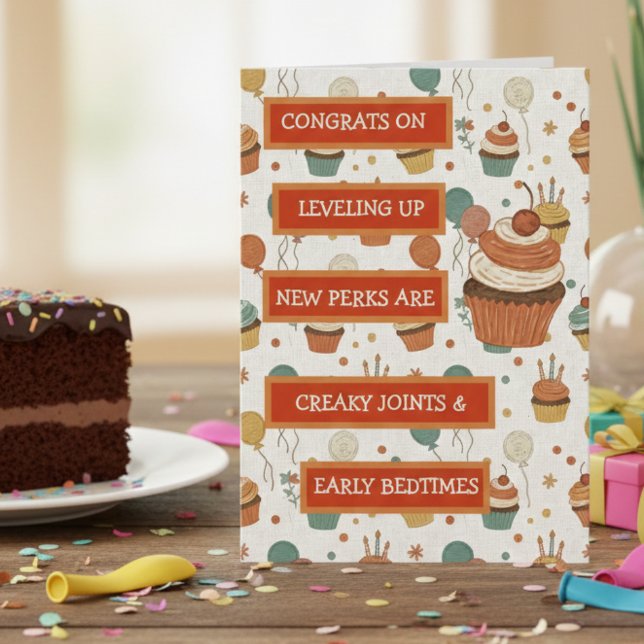 Funny Aging Humor | Vintage Birthday Kort (Skapare uppladdad)