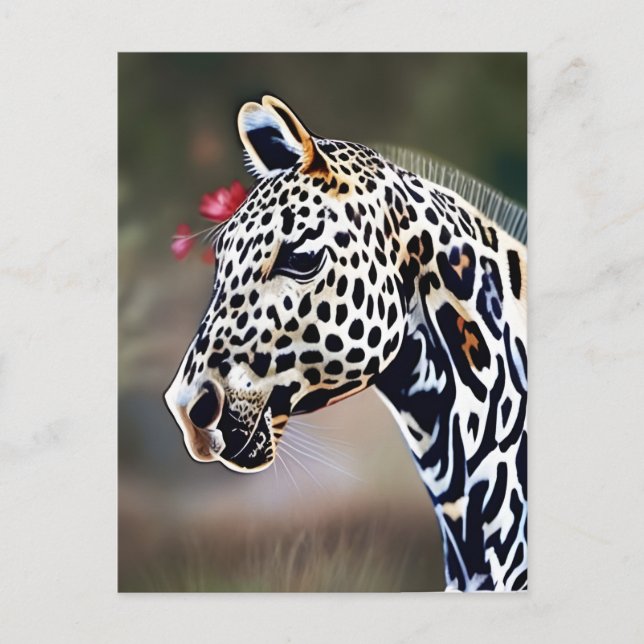 Funny AI Art Leopard Appaloosa Horse Vykort (Framsida)