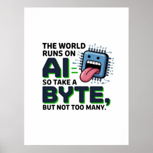 Funny AI Byte Quote - Tech Geek Humor Poster