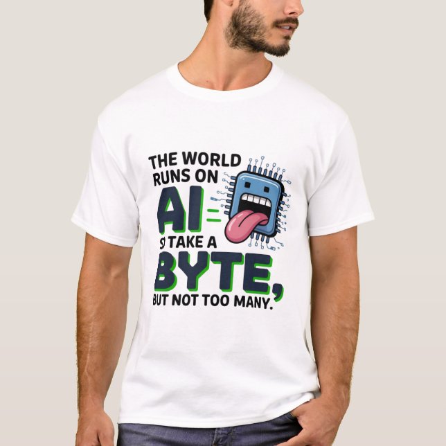Funny AI Byte Quote - Tech Geek Humor T Shirt (Framsida)