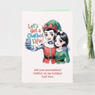 Funny Ai Chatbot Elf Greeting Card Corporate Helgkort