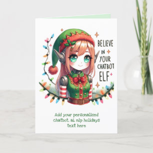 Funny Ai Chatbot Elf Greeting Card Corporate Helgkort