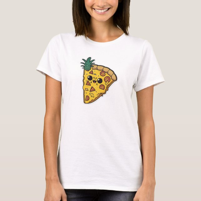 Funny AI genererade Pineapple Pizza T Shirt (Framsida)