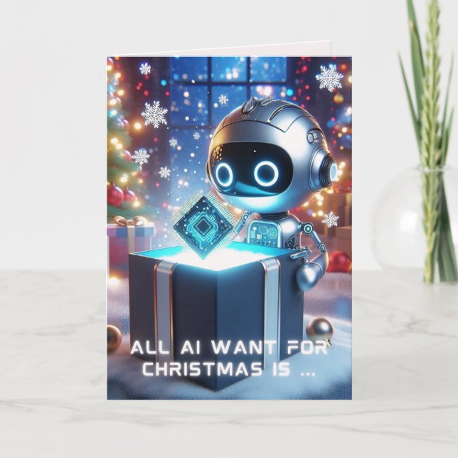 Funny Ai jul Chatbot Gift Corporate Business Helgkort (Framsida)