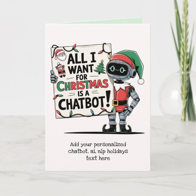Funny Ai jul Chatbot Gift Corporate Business Helgkort (Framsida)