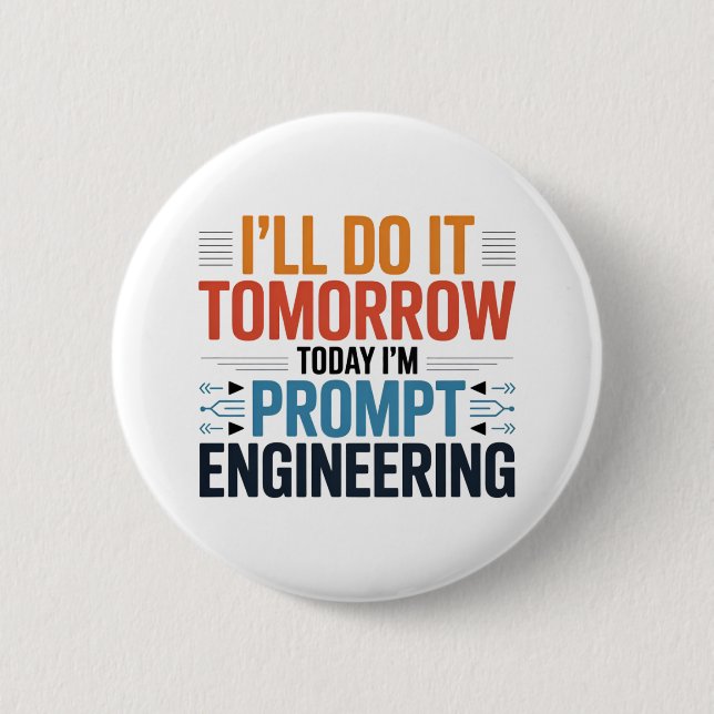 Funny AI-prompt-tekniker Geek-offert Knapp (Framsida)