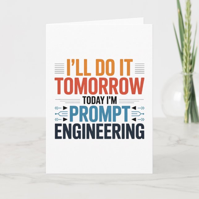 Funny AI-prompt-tekniker Geek-offert Kort (Framsida)