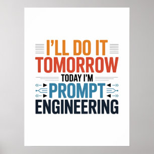 Funny AI-prompt-tekniker Geek-offert Poster