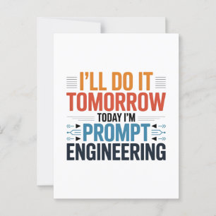 Funny AI-prompt-tekniker Geek-offert Vykort