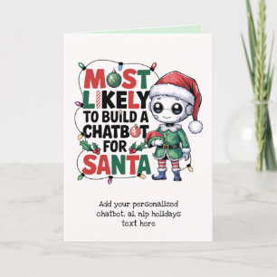 Funny Ai Santa Chatbot Greeting Card Corporate Helgkort