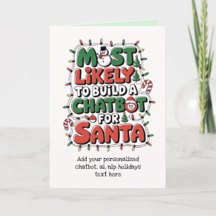 Funny Ai Santa Chatbot Greeting Card Corporate Helgkort