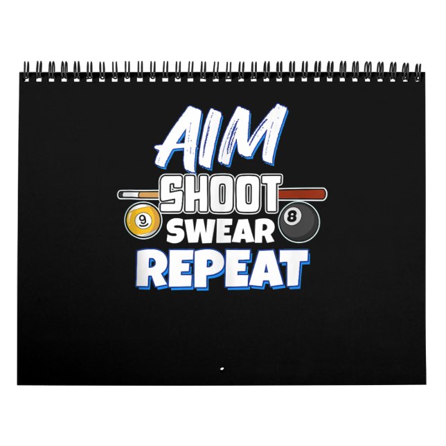 Funny Aim Bassäng Player Gift Billiard Bollar Kalender (Omslag)