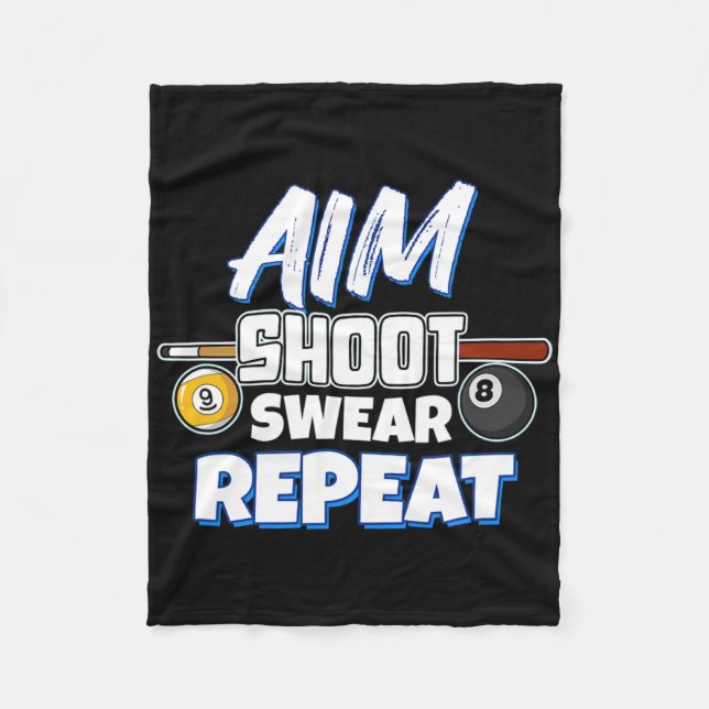 Funny Aim Bassäng Player Gift Billiard Fleecefilt (Framsidan)