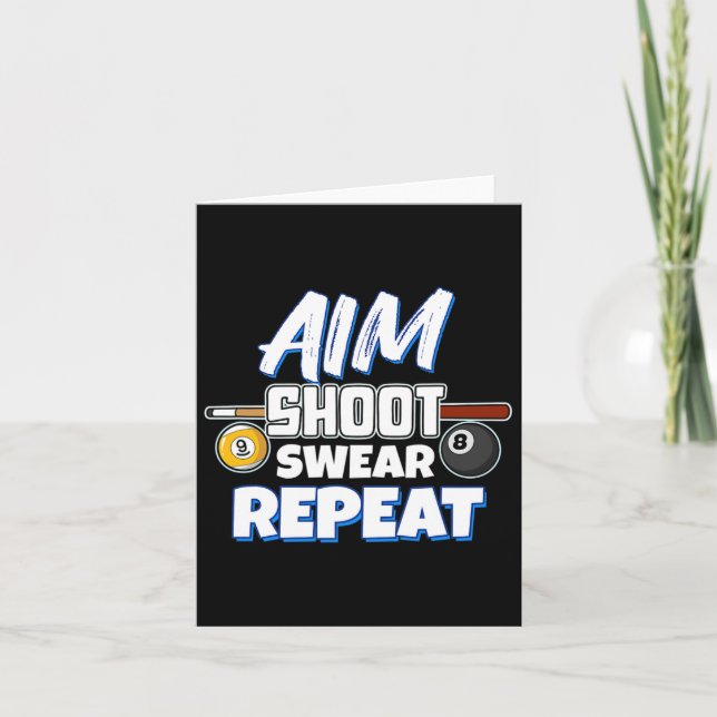 Funny Aim Bassäng Player Gift Billiard Kort (Framsida)
