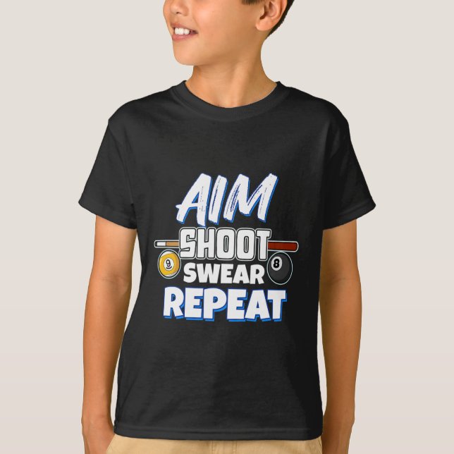 Funny Aim Bassäng Player Gift Billiard T Shirt (Framsida)
