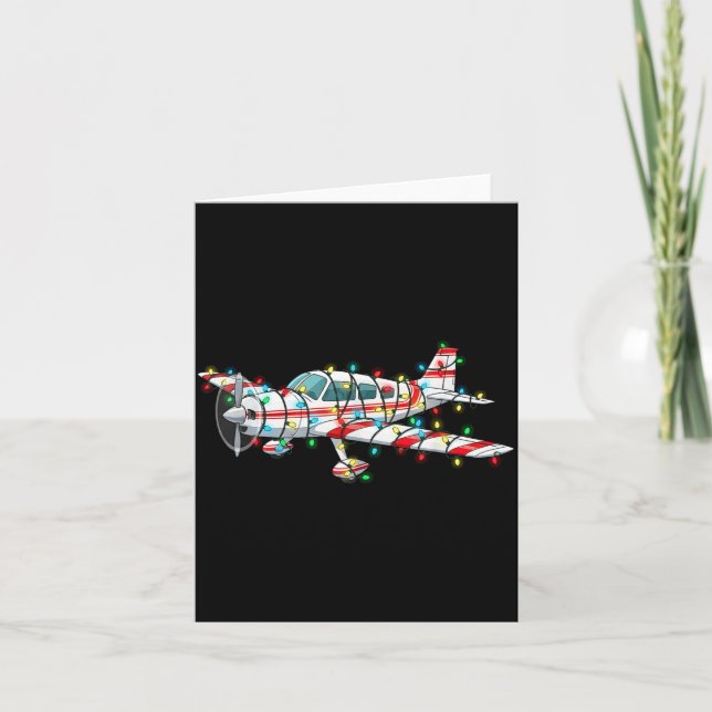 Funny Airplane Christmas Graphics Lights Lover  Kort (Framsida)