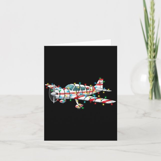 Funny Airplane Christmas Graphics Lights Lover Lon Kort (Framsida)