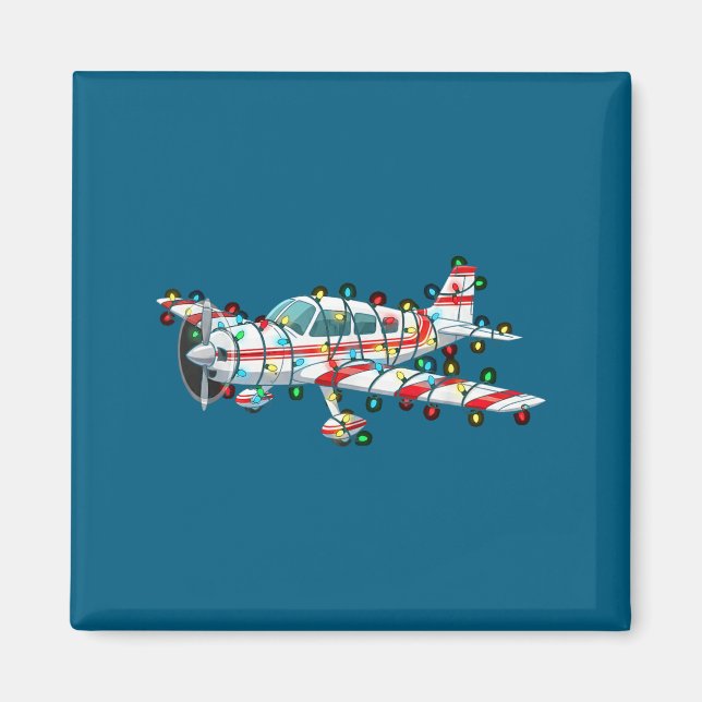 Funny Airplane Christmas Graphics Lights Lover  Magnet (Framsidan)