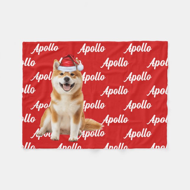 Funny Akita Dog Name Patterned Christmas Fleecefilt (Framsidan (Horisontell))