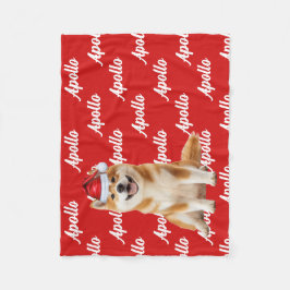 Funny Akita Dog Name Patterned Christmas Fleecefilt