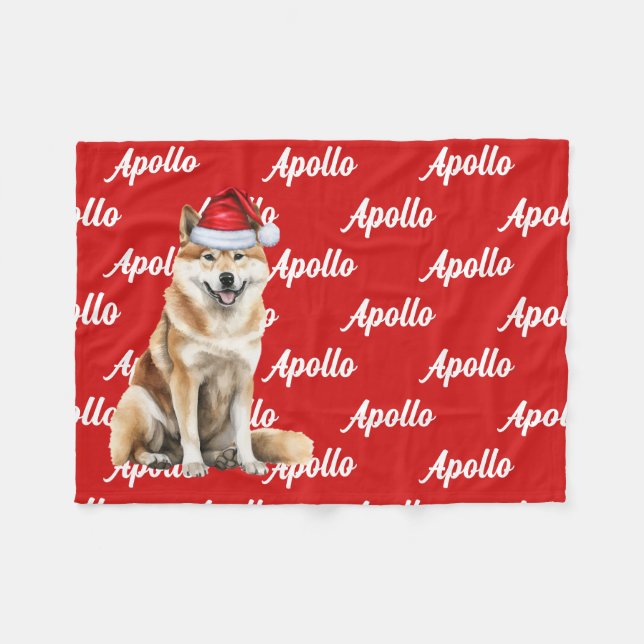 Funny Akita Hund Namn Patterned jul Fleecefilt (Framsidan (Horisontell))