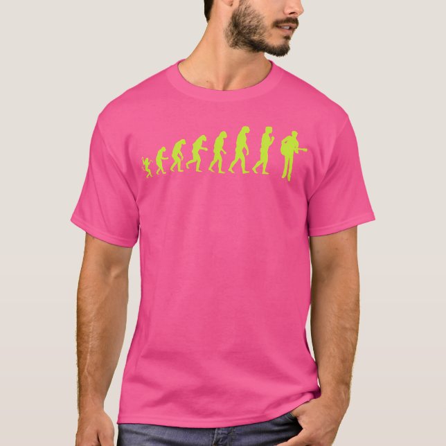 Funny akustisk Guitar Evolution T Shirt (Framsida)