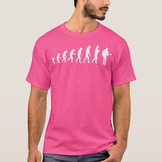 Funny akustisk Guitar Evolution T Shirt (Framsida)