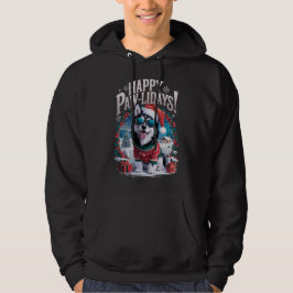 Funny Alaska Klee Kai Hund Lycklig Pawlidays Julaf Hoodie