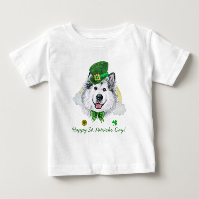 Funny Alaska Malamute Guld St. Patricks Day T Shirt (Framsida)
