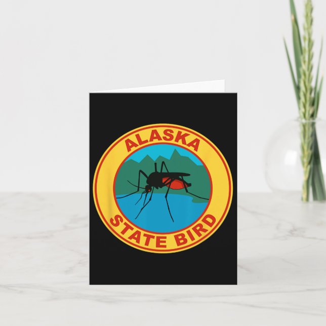 Funny Alaska State Bird Mosquito Kort (Framsida)