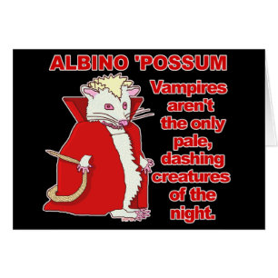 Funny Albino Possum Vampire Animal Hälsningskort