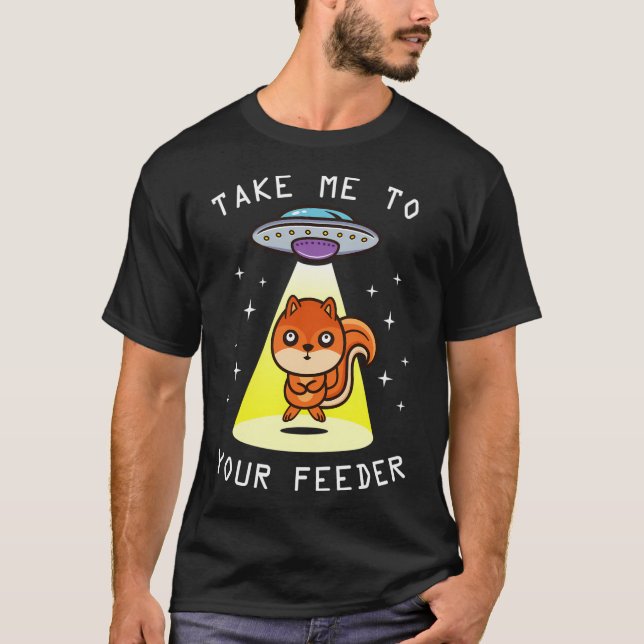 Funny Alien Abduction Cute Squirrel Älskare Gift - T Shirt (Framsida)