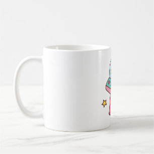 Funny Alien Abducts Burger Doodle Kaffemugg
