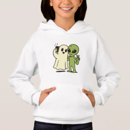 Funny Alien and Ghost Halloween Selfie T Shirt
