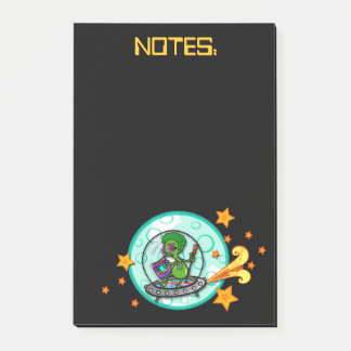 FUNNY ALIEN BLACK GRAPHIC POST IT-ANTECKNINGSBLOCK POST-IT BLOCK