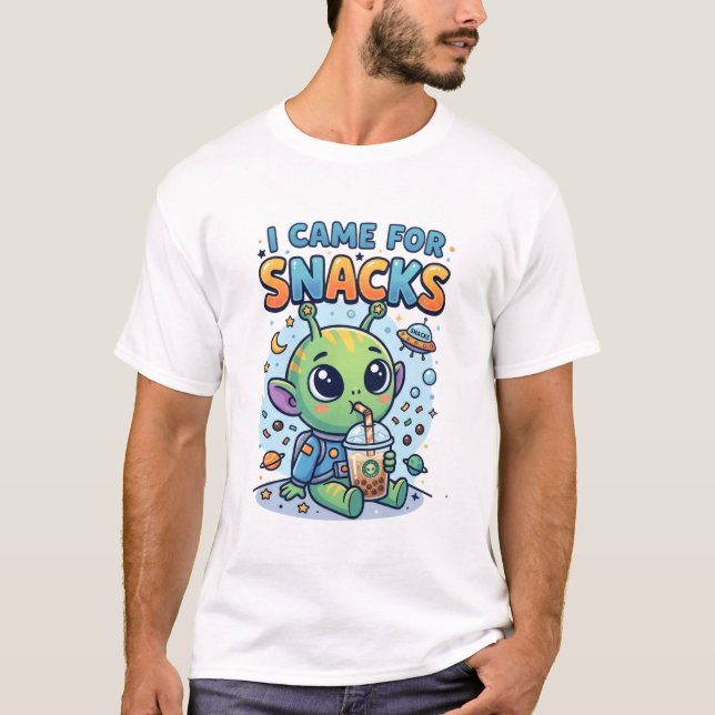 Funny Alien Bubble T-Shirt – Cute Alien  (Framsida)