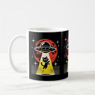 Funny Alien Cat Abduction Cat Lovers & Pet Owners Kaffemugg