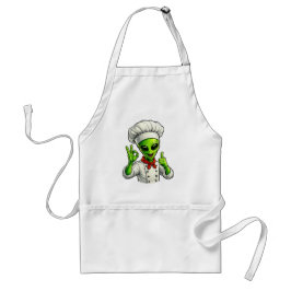 Funny Alien Chef Design Cute Space Cook With Chef Förkläde