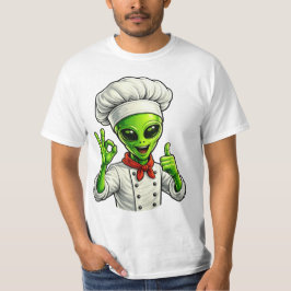 Funny Alien Chef Design Cute Space Cook With Chef T Shirt