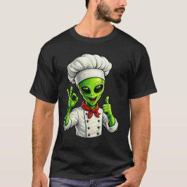 Funny Alien Chef Design Cute Space Cook With Chef T Shirt