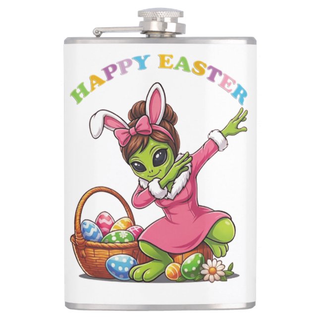 Funny Alien Easter Bunny Dabbing Cute Easter Egg Fickplunta (Framsidan)