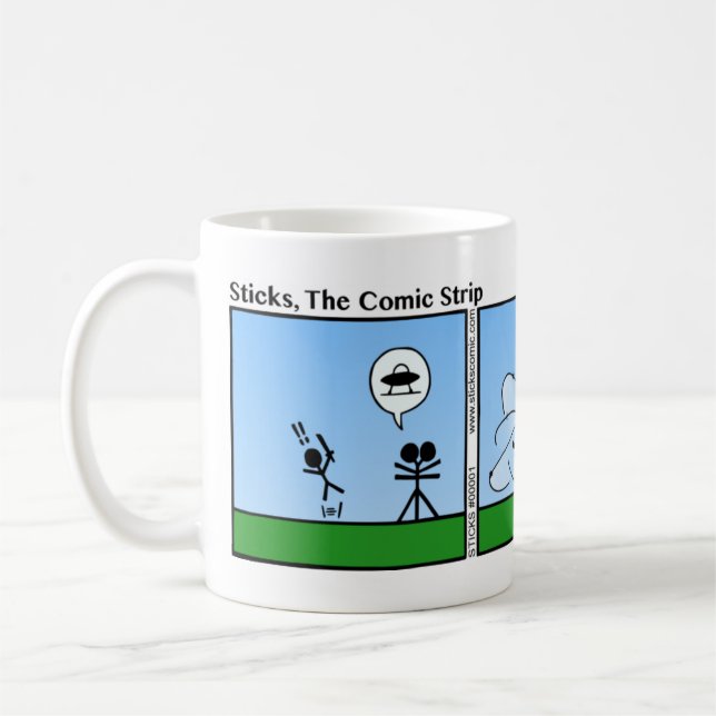 Funny Alien Encounter Stickman Mugg - 001 (Vänster)