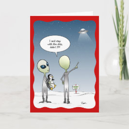 Funny Alien jul UFO Santa Rudolph Helgkort