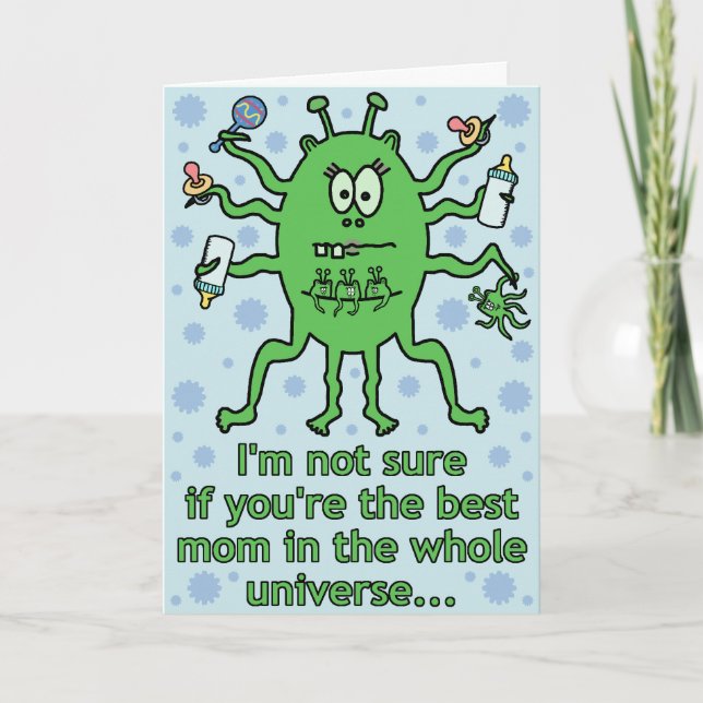 Funny Alien Mors dag Kort (Framsida)