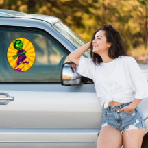 Funny Alien Skateboarder Funny Car Lastbil