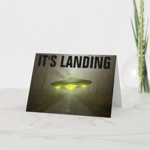 FUNNY ALIEN SPACESHIP BIRTHDAY CARD KORT